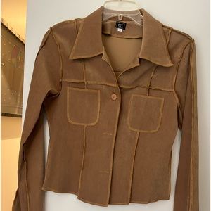 Camel colored faux suede jacket